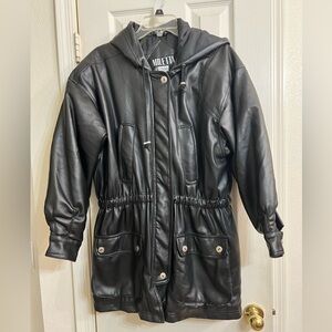 New Miletta faux leather black coat